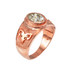 Rose Gold Aries Zodiac Sign April Birthstone Clear CZ Ring