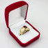 Yellow Gold Cancer Zodiac Sign July Birthstone Red CZ Ring