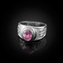 White Gold Libra Zodiac Sign October Birthstone Pink CZ Ring