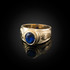 Yellow Gold Virgo Zodiac Sign September Birthstone Blue CZ Ring