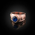 Rose Gold Virgo Zodiac Sign September Birthstone Blue CZ Ring