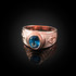 Rose Gold Sagittarius Zodiac Sign December Birthstone Blue CZ Ring