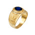 Yellow Gold Marijuana Weed Leaf CZ Birthstone Ring