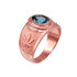 Rose Gold Marijuana Weed Leaf CZ Birthstone Ring