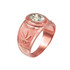 Rose Gold Marijuana Weed Leaf CZ Birthstone Ring