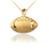 Yellow Gold Satin DC American Football Pendant Necklace