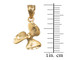 Yellow Gold Satin DC Rotor Propeller Charm Necklace
