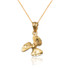 Yellow Gold Satin DC Rotor Propeller Charm Necklace