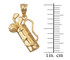 Polished Yellow Gold Golf Bag Pendant Necklace