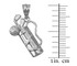 Polished White Gold Golf Bag Pendant Necklace