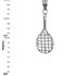 White Gold Tennis Racket DC Pendant Necklace