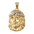 Yellow Gold Jesus Face CZ Pendant (S/L)