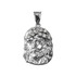 White Gold Jesus Face CZ Pendant (S/L)