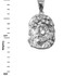 White Gold Jesus Face CZ Charm Necklace
