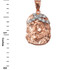 Rose Gold Jesus Face CZ Charm Necklace