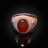 Rose Gold Om Oval Cabochon Red Onyx Yoga Ring