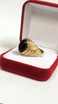 Yellow Gold Egyptian Ankh Cross Black Onyx Statement Ring