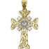 Gold Celtic Trinity Diamond Cross Pendant