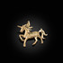 Yellow Gold Unicorn DC Charm Necklace