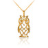 Yellow Gold Owl Filigree DC Charm Necklace