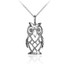 White Gold Owl Filigree DC Charm Necklace