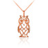 Rose Gold Owl Filigree DC Charm Necklace