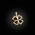 Yellow Gold Tiny Irish Shamrock Clover DC Charm Necklace