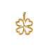 Yellow Gold Tiny Irish Shamrock Clover DC Charm Necklace