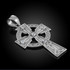 White Gold Celtic Trinity Diamond Cross Pendant