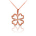 Rose Gold Tiny Irish Shamrock Clover DC Charm Necklace