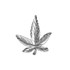 White Gold Marijuana Leaf Cannabis DC Charm Necklace