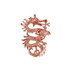 Rose Gold Textured  Dragon DC Charm Necklace