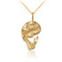 Yellow Gold Praying Virgin Mary DC Charm Necklace