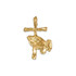 Yellow Gold Praying Hands Cross DC Charm Necklace