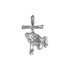 White Gold Praying Hands Cross DC Charm Necklace