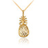 Yellow Gold Pineapple Filigree DC Charm Necklace