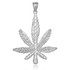 White Gold Marijuana Leaf Cannabis Pendant