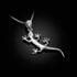 Polished White Gold Salamander Lizard Charm Necklace