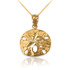 Yellow Gold Sand Dollar DC Charm Necklace