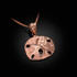 Rose Gold Sand Dollar DC Charm Necklace
