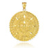 Gold Aztec Mayan Sun Calendar Pendant