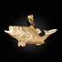 Yellow Gold DC Textured Sea Bass Fish Pendant