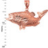 Rose Gold DC Textured Sea Bass Fish Pendant