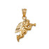 Polished Yellow Gold Trumpeting Angel DC Charm Necklace