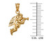 Polished Yellow Gold Trumpeting Angel DC Charm Necklace