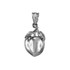 Polished DC White Gold Peach Fruit Charm Necklace
