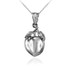 Polished DC White Gold Peach Fruit Charm Necklace