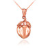 Polished DC Rose Gold Peach Fruit Charm Necklace