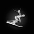 White Gold Male Alpine Skier Pendant Necklace