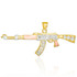 Tri-tone Gold AK-47 Rifle CZ Pendant
